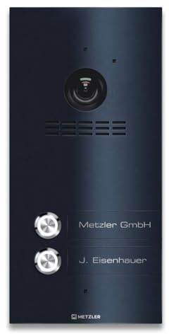 Metzler® Video Türsprechanlage mit HD-Kamera und Türöffner in Anthrazit RAL7016, IP65 wassergeschützt, vandalismussicher, 2-Familienhaus, App-Steuerung, 10 Jahre Ersatzteilverfügbarkeit, VDM10 Kian