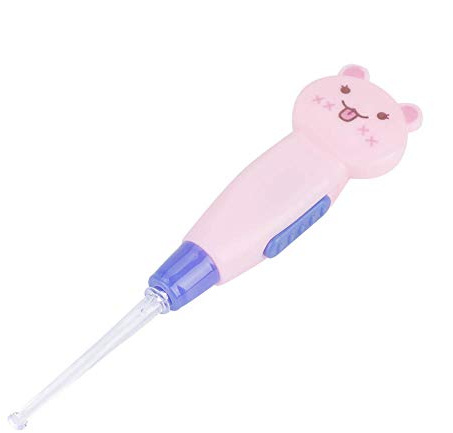 Extractor de Cera de Oídos con Linterna LED de Dibujos Animados, ABS, con Cuchara, Pinzas para el Cuidado del bebé, Cabezales de Repuesto Incluidos (1)