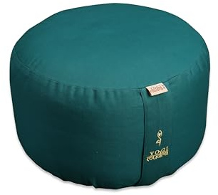 Generisch Außenbezug | Ersatzbezug für Yogakissen - Rundkissen 1-TLG | Kordelzug Ø33 cmx20cm (Petrol)