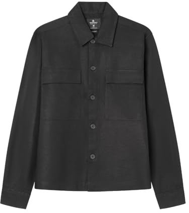 SPRINGFIELD Overshirt linnebrun skjorta för män, Standard svart, S
