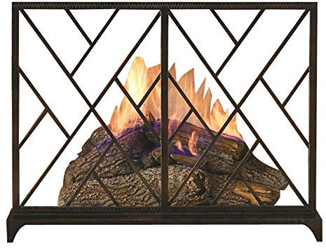 KHYTEBV Écran de cheminée Rustique en Maille avec Finition usée, Portes de cheminée, grilles de Protection pour cheminée en Fer forgé, Protection Plate intérieure, décoration d'intérieur