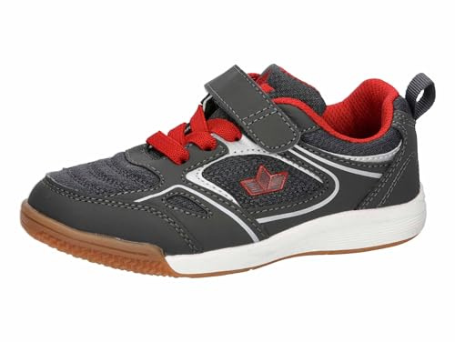 Lico Unisex Kinder Racine Vs Hallenturnschuhe, Anthrazit Rot, 35 EU