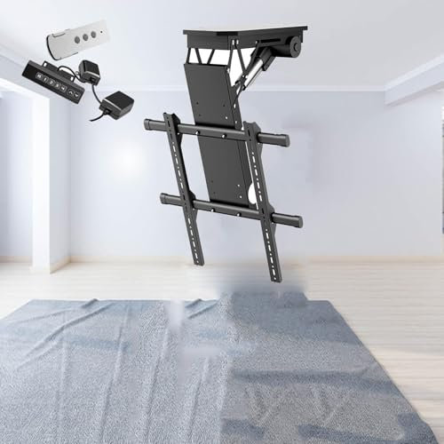 QICBYING Soporte De TV Motorizado para Televisores De 50-90 Pulgadas, Elevador De TV Oculto con Elevación Automática, Soporte De TV Motorizado con Control Remoto E Interruptor