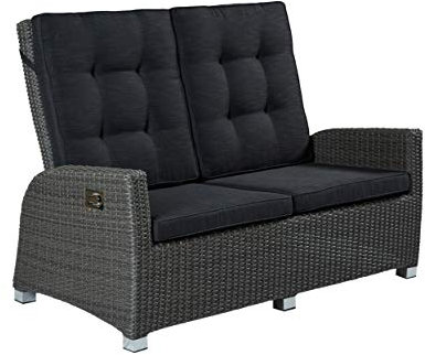 dasmöbelwerk Living 2er Sofa Kansas Relaxsofa Garten Couch Zweisitzer grau-Mix
