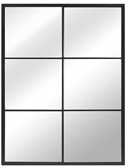 Select Mirrors Newport - Espejo de pared rectangular de metal para ventana, 60 x 90 cm, color negro