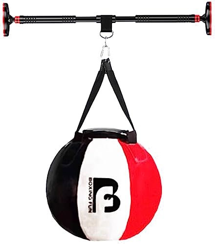 Pro Combat Trainingssystem – 10 kg robuster Boxsack mit dynamischer Stoßdämpfung und rutschfestem Aufhänger, für MMA/Kickboxen/Muay Thai, B, Sandsack + 95 ~ 130 cm Stange