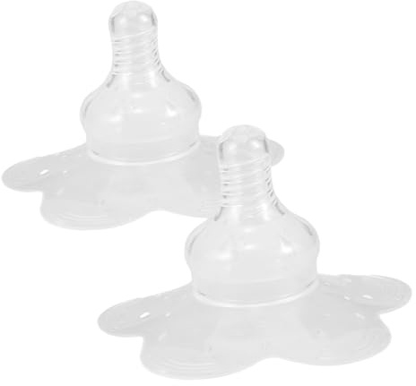 IMIKEYA Stillhütchen aus Silikon 2 Stück für Flache oder Eingezogene Brustwarzen Stillschutz Transparente Brustschilde für Stillende Mamas