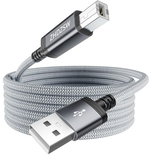 Câble d'imprimante USB 5 m, câble USB 2.0 de type A vers type B - Compatible avec Canon, HP DeskJet/Envy, Lexmark, Dell, 3D, DAC, Xerox, etc