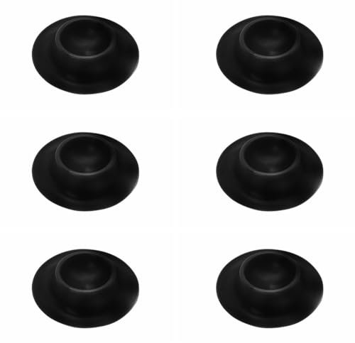 Lot de 6 coquetiers en plastique - Taille compacte - Noir