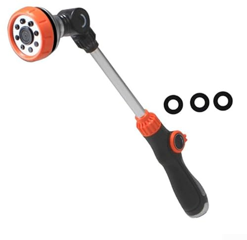 Aprilsunnyzone Bewässerungsstab für Gartenschlauch, Blumen, Rasen, Bewässerung, 47,7 cm, verstellbarer Winkel für praktische Hängekörbe, Sträucher (mit Dichtungen)