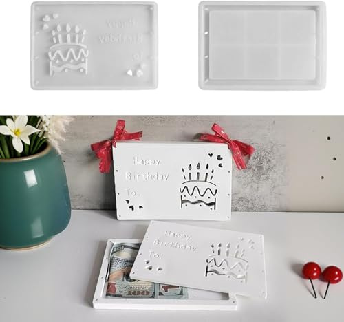 Silikonformen Gießformen Geldgeschenk, 2er Set Silikonform Happy Birthday für DIY Geburtstagsgeschenk