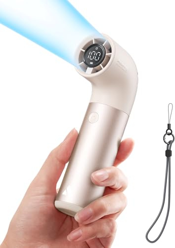 Aecooly Portable Handheld Fan, Powerful Turbo Mini Fan,15H Max Cooling Time,19000 RPM High Speed Aero Pro,6 Speeds Aluminum Case, Pocket Rechargeable Personal Small Travel GIfts for Women Men -Gold