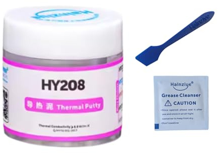 Halnziye HY268 (208 Series) 8.0W/mK Wärmeleitkitt – Thermal Putty/Flüssiges Wärmeleitpad – 20g mit Reinigungstüchern und Spatel – Alternative zu Wärmeleitpads