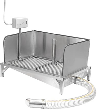 Toilettes pour Chien à Chasse d'eau Automatique, Toilettes pour Animaux en Acier Inoxydable, bac d'apprentissage de la propreté pour Chien avec Colonne urinoir, bac à litière pour Chien inté
