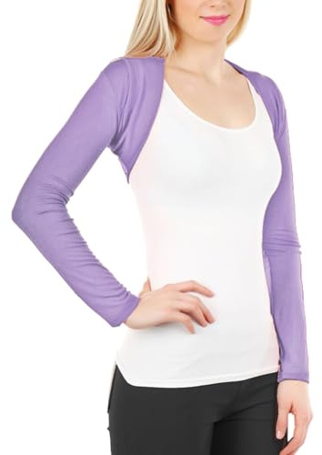 Toocool Coprispalle Donna Top Bolero Maniche Lunghe Giacca Elasticizzato Nuovo CC-816 [Lilla, Taglia Unica]