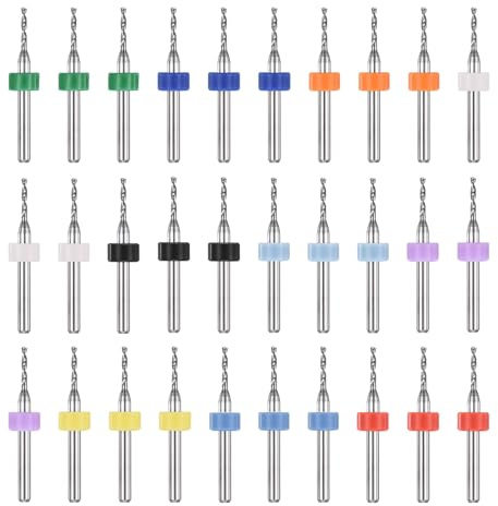 PATIKIL Confezione da 30 micro punte da trapano da 1,45 mm con gambo da 1/8 in acciaio al tungsteno carburo 135° mini punte piccole per circuiti stampati strumento di foratura per macchine di