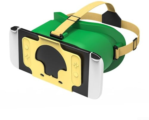 Gafas de realidad virtual para interruptor, diseño ABS cómodo y ajustable, accesorio de juego 3D inmersivo para múltiples juegos para juego prolongado (verde)