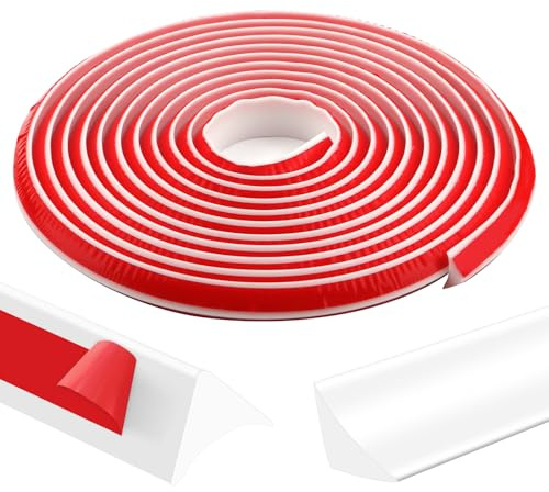 MISIQIMA Moulure Adhesive, Triangle TPE Profil Finition Plan de Travail Baguette, Moulure Autocollante Flexible pour les Coins de Cuisine et de Salle de Bain (Blanc, 5 m)