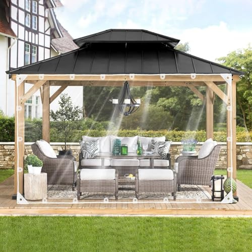 Lona Transparente Reforzada E Impermeable, con Esquinas Reforzadas con Goma, Resistente A Los Rayos UV para Jardines, Invernaderos Y Suelos 2×7m