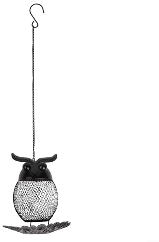 Vogelfutterstation in Eulenform, für den Außenbereich, Dekoration und Vogelbeobachtung, Vintage-Metall-Design (kupferfarben)