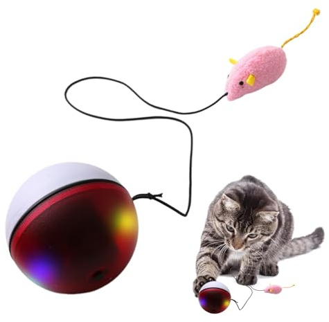 Interaktiv Kattboll | Smart Rullande Lek Med Sensor - Rörlig Kattboll - Till Husdjur Inomhus Utomhus Vardag Födelsedag Semester