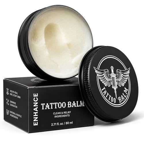 Tattoo Balm & Cream Aftercare 80ml – Daily Tattoo Moisturiser for New & Old Tattoos | Color Enhancement, Revives Faded Ink & Hydrates Sensitive Skin | Clean Ingredients, Petroleum-Free
