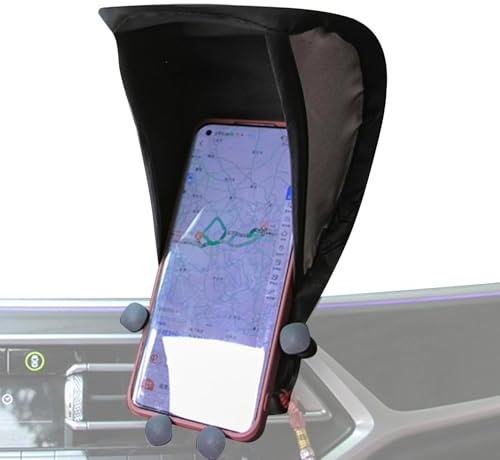Cell Phone Sun Shield, Mobile Phone Sun Shade, Glare Blocking Phones Stand Car Cellphone Sunscreen Shade Umbrella Cover, Suns Visor Mobile Phones Umbrella Sunshade Sunscreen Holder, for Car Motorcycle
