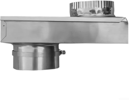Stainless Steel Dryer Vent Periscope, 304 Metal Exhaust Pipe with Rotating Collar for Washing Machine, Prevents Hose Kinking in Tight Spaces(A)