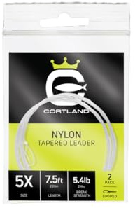 Cortland Nylon Fly Fishing Leaders - Unterschiedliche Maße und Längen (5X - 9')
