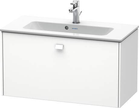 Duravit Brioso Waschtischunterbau wandhängend Compact 82,0 x 38,9 cm, 1 Auszug, für Waschtisch ME by Starck 234283, Farbe (Front/Korpus): Taupe Matt Dekor, Griff Chrom - BR401101091