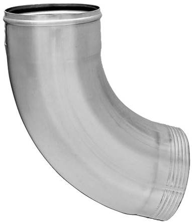 ZAMBELLI Fallrohrbogen 72 Grad, einteilig gefalzt DN100 / 100mm Silber | Rohrbogen aus verzinktem Stahl, hoher Korrosionsschutz, einfache Montage ohne löten