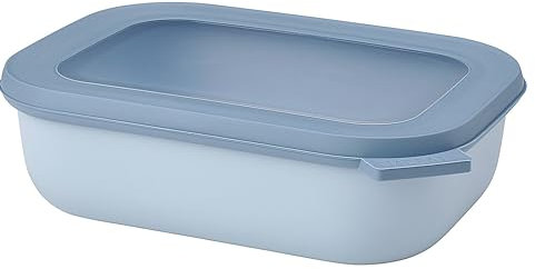 Mepal Multi Bowl Cirqula Rectangular - Mikrowellen Geschir - Geeignet als Luftdichte Aufbewahrungsbox für den Kühlschrank, Mikrowellengeschirr & als Frischhaltedosen - 1000 ml - Nordic blue