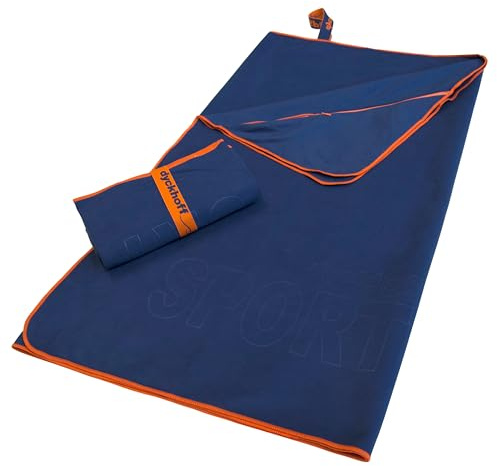 Dyckhoff Mikrofaser Sporttuch, schnelltrocknend, 60x120cm, Nachtblau | Ultraleicht, mit Reißverschlusstasche, ideal für Sport und Reisen, praktische Nutzungsmöglichkeiten