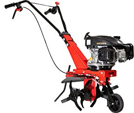 AL-KO Benzin-Motorhacke MH 360 Easy, 2.2 kW Motorleistung, 4 Hackmesser, 36 cm Arbeitsbreite, für Flächen bis 150 m², inkl. Transportrad, Rot-schwarz