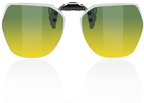 UpaClaire Klappbare Clip-On-Sonnenbrille polarisiert mit UV400-Schutz – Aufsteck-Sonnenbrille für Brillenträger, Damen & Herren, kristallklare Sicht, faltbar