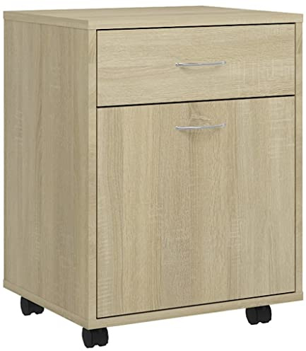 vidaXL Rollschrank Sonoma-Eiche 45x38x54 cm Holzwerkstoff