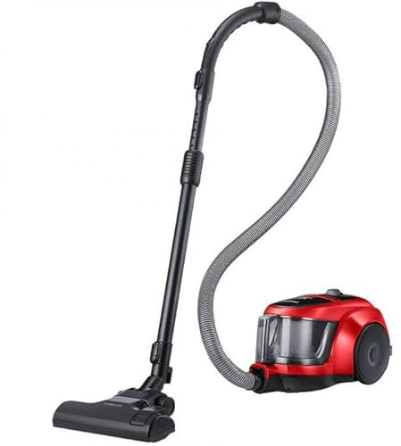 Samsung Aspirateur sans sac VCC45T0S3R/BOL, 850 W, 1,3 L, 34 kWh/an, niveau sonore 80 dB, turbine anti-brûlure, système à double chambre, tube télescopique, longueur du câble 6 m, rouge