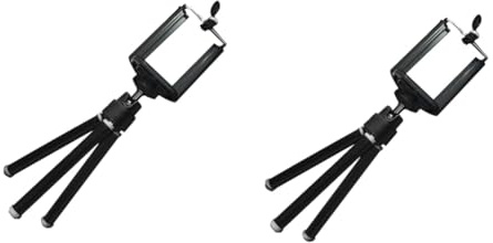 Mikikit 2pcs Mini Mobile Phone Retractable Two Tripod Desktop Photography Small Digital Camera Bracket for Overhead Shots