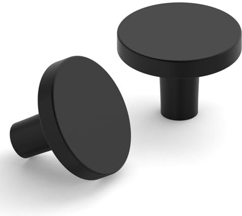 9BUILD 10 Stück Möbelknöpfe Schwarz Schrankknöpfe Gerändelte Türknauf Schubladenknöpfe Knauf Für Schrank Kommodenknöpfe EU0059