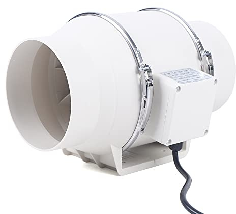 OMGGYER Rohrventilator Ø100mm 540 m³/h Abluftventilator Rohrlüfter Leise Kanal Lüfter Zuluft Ventilator Axiallüfter für Gewächshaus, Hydroponic, Badezimmer, Wachstumsräume
