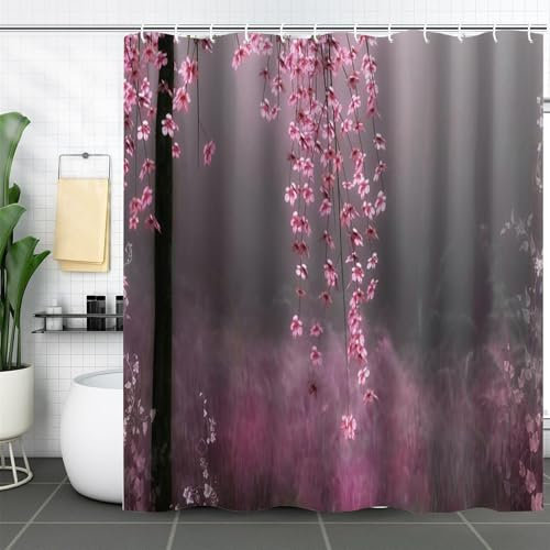 FAIRYGATE Duschvorhang Anthrazit Wasserdicht Vorhang Dusche Duschvorhang 180x180 cm Badezimmer Shower Curtains Anti Schimmel und Waschbar Textile Vorhänge für Badewanne mit Duschvorhänge Ringe B9521