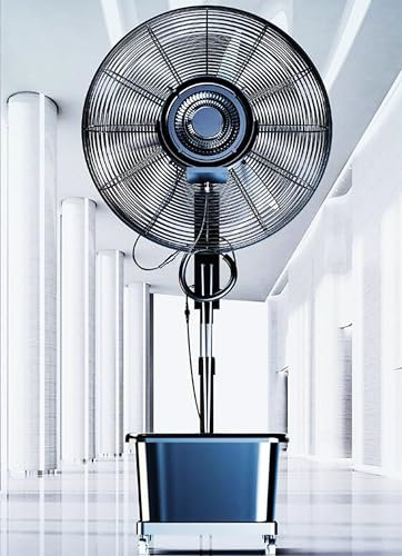 WTTTTW Ventilador de Pedestal Industrial, Ventilador de pie Resistente, Ventilador de nebulización con Tanque de Agua y Ruedas, Ventilador de Piso oscilante de 3 velocidades