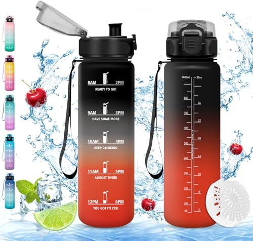 Vikaster Sport Trinkflasche, 500ml/1000ml/1500ml BPA-frei, Auslaufsicher, Kohlensäure Geeignet, für Fitness, Büro, Schule, Outdoor