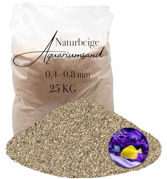 Aquagran Aquariumsand Aquariumkies beige im 25 kg Sack, kantengerundet, gewaschen, ungefärbt 0,4-0,8 mm