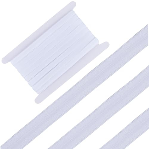 GORGECRAFT Rollo de Cinta de Agarre de Banda Elástica Antideslizante de Silicona de 10 Yarda * 12mm con Correa Elástica de Goma de 5mm Cinta de Fibra para Costura Manualidades Diadema Prendas