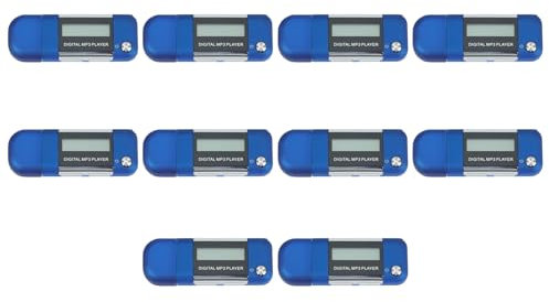 ISTOVO 10X Mp3 Player 4GB U Disk Music Player Supports Replaceable AAA Battery, Recording (Blue)