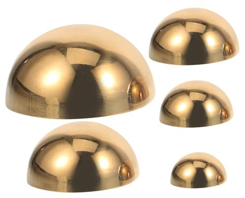BCOATH 5pcs Stainless Steel Gazing Balls Mirror Polished Garden Reflection Spheres for Decor Compact Decorative Metal Hemisphere for Unique and Photography Props