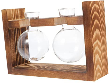 INOOMP Vaso Per Bulbi Di Fiori Su Base in Legno Ornamento Da Tavolo Vaso in Idroponico Per La Decorazione Della Casa