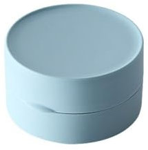 Boîte à savon de voyage - Porte-savon rond portable anti-fuite - Étanche - 8 x 8 x 4,5 cm - Bleu