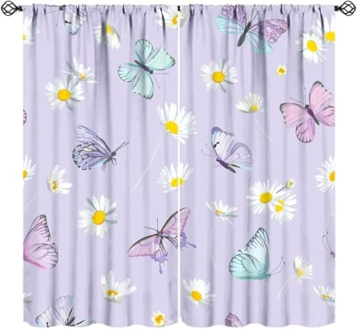 Vorhang, Kinderzimmer, 3D Blumentier Schmetterling 140X160 cm (B + H) Kindervorhänge Mit Ösen, Polyestervorhänge, Wärmeschutzvorhang, Blickdichter Vorhang Mit Ösen, Kindervorhänge Für Wohnz-142208689